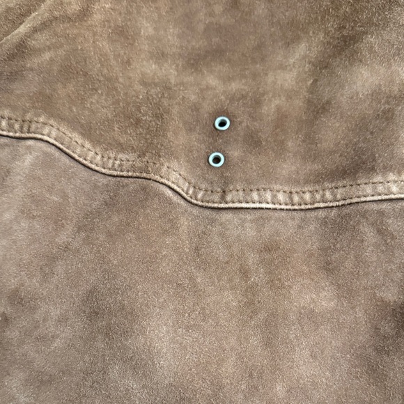 USED All Saints Brown Suede Leather Jacket US Size 2 EU size 34 - Picture 14 of 16